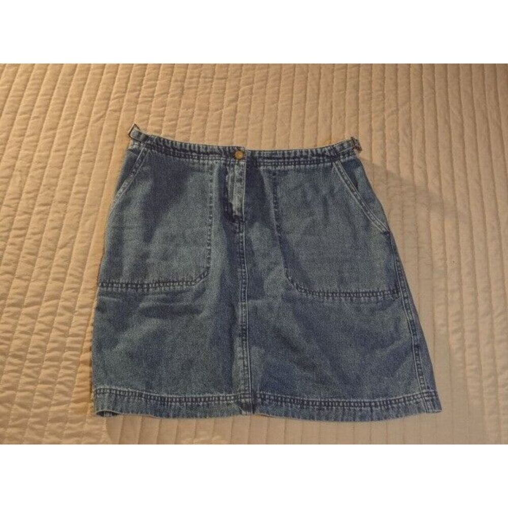 Vintage Petite Sophisticate Pocketed Zippered Denim Pencil‎ Skirt Sz 10